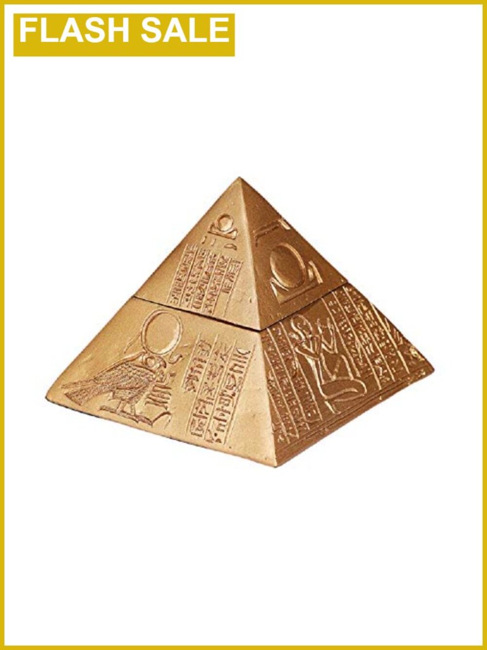Egyptian Pyramid Gold Jewelry Box Keepsake Trinket Container